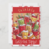 Grappige kerst Fa La La La Let's Get Tipsy Humor Feestdagenkaart (Voorkant)