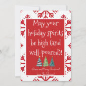 Grappige kerst Fa La La La Let's Get Tipsy Humor Feestdagenkaart (Achterkant)