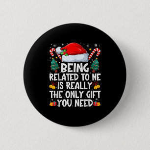 Grappige kerst familie kerstmis wordt gerelateerd  ronde button 5,7 cm