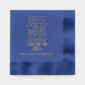 Grappige Kerst Feestdagen Corporate Gepersonalisee Folie Servetten (Voorkant)