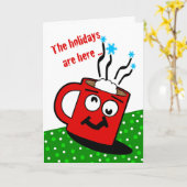 Grappige kerst Feestdagen met Crazy Cup van Cacao Kaart (Gele Bloem)