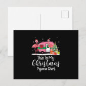 Grappige Kerst Flamingo Camper Cadeaus Uitnodiging Briefkaart (Voorkant / Achterkant)