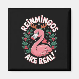 Grappige Kerst Flamingo Rendier Vakantie Kerstmis Magneet