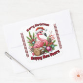 Grappige kerst flamingo vierkante sticker (Envelop)