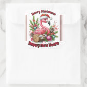 Grappige kerst flamingo vierkante sticker (Tas)