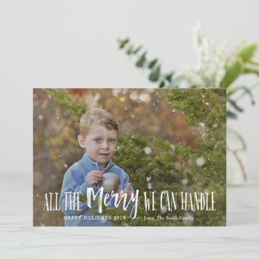 Grappige kerst-foto kaart Vakantiekaart Kinderen (Staand voorkant)