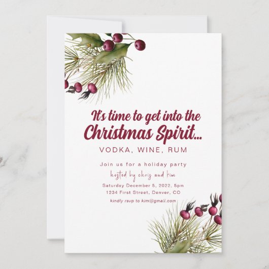 Grappige Kerst Geest Vakantie Partij Uitnodigen Kaart (Voorkant)
