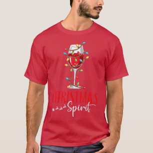 Grappige kerst geesten glazen van wijn Xmas Party T-shirt