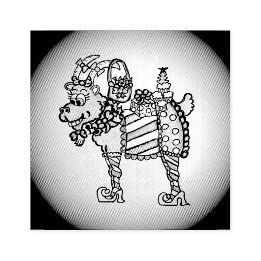 Grappige kerst geit stempel (Afrduk)