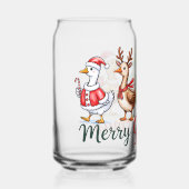 Grappige kerst Gekke gans Blikvorm Glas (Voorkant)