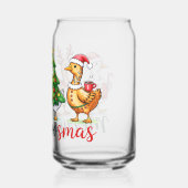 Grappige kerst Gekke gans Blikvorm Glas (Achterkant)