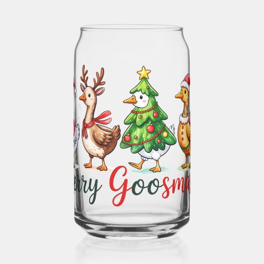 Grappige kerst Gekke gans Blikvorm Glas (Links)