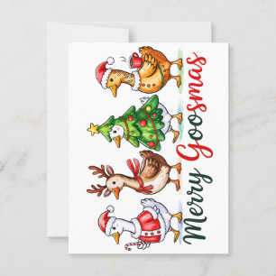 Grappige kerst Gekke gans Briefkaart