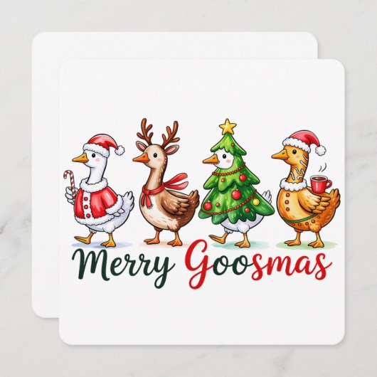 Grappige kerst Gekke gans Kaart (Voorkant / Achterkant)