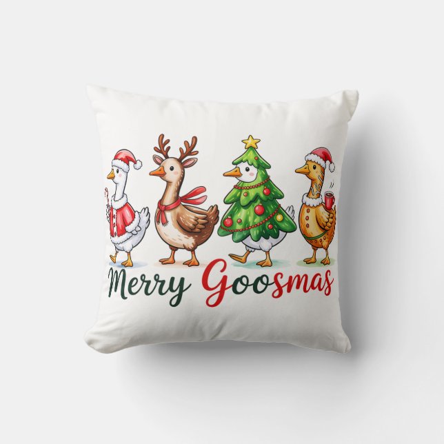 Grappige kerst Gekke gans Kussen (Voorkant)
