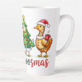 Grappige kerst Gekke gans Latte Mok (Rechts)