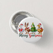 Grappige kerst Gekke gans Ronde Button 3,2 Cm (Voorkant /achterkant)
