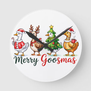 Grappige kerst Gekke gans Ronde Klok