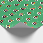 Grappige kerst Gepersonaliseerde foto gezicht Spaa Cadeaupapier (Hoek)