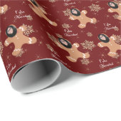 Grappige kerst Gepersonaliseerde foto gezicht Spaa Cadeaupapier (Rol Hoek)