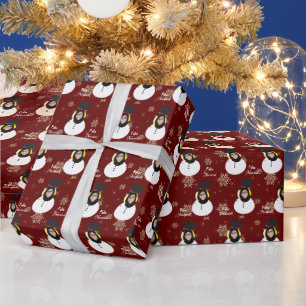 Grappige kerst Gepersonaliseerde foto gezicht Spaa Cadeaupapier