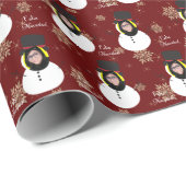 Grappige kerst Gepersonaliseerde foto gezicht Spaa Cadeaupapier (Rol Hoek)