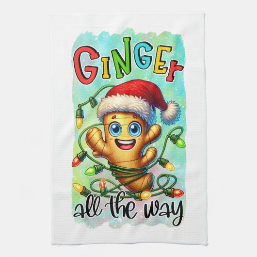 Grappige Kerst ginger woordkunst  Theedoek (Verticaal)