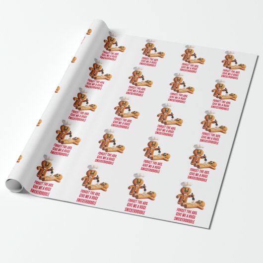 Grappige Kerst: Gingerbread Enorme Snickerdoodle Cadeaupapier (Uitgerold)