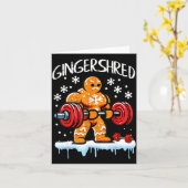 Grappige Kerst Gingerbread Gingershred Gym Bodybu Kaart (Gele Bloem)