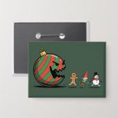 Grappige Kerst Gingerbread Kerstman Vakantie Feest Button (Voorkant / Achterkant)