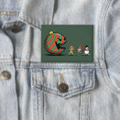 Grappige Kerst Gingerbread Kerstman Vakantie Feest Button (Insitu)