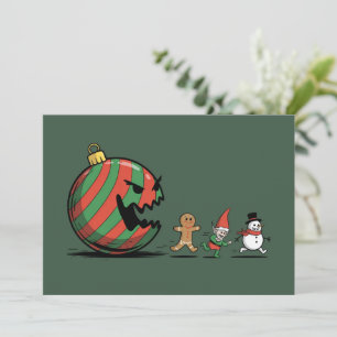 Grappige Kerst Gingerbread Kerstman Vakantie Feest Feestdagenkaart