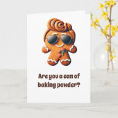 Grappige Kerst: Gingerbread-koekje stijgt Kaart (Gele Bloem)