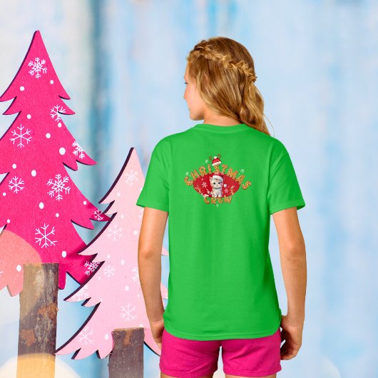 Grappige Kerst Gingerbread Letter E Meisje T-shirt