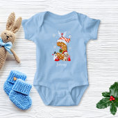 Grappige Kerst Gingerbread Letter J Boy Romper