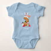 Grappige Kerst Gingerbread Letter J Boy Romper (Voorkant)