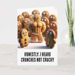 Grappige Kerst: Gingerbread mannen zes pack abs Kaart