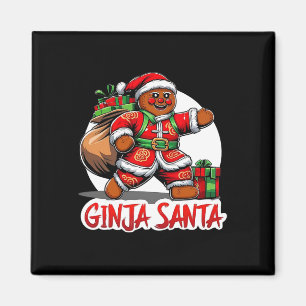 Grappige Kerst Ginja Rodekop Gember Santa 1 Magneet