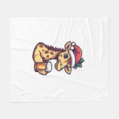Grappige kerst Giraffe met bierstrip Fleece Deken (Voorkant (Horizontaal))