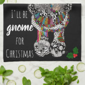 Grappige Kerst Gnome Keuken Handdoek (Gevouwen)