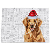 Grappige Kerst Golden Retriever Hond Vakantie Groot Cadeauzakje (Voorkant)