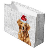Grappige Kerst Golden Retriever Hond Vakantie Groot Cadeauzakje (Voorkant Gekanteld)
