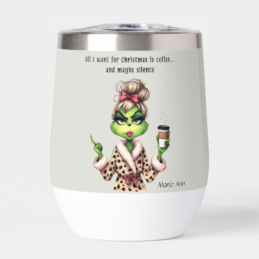 Grappige Kerst Grumpy Green Bont Vrouwen-Mom (Voorkant)