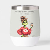 Grappige Kerst Grumpy Green Bont Vrouwen-Mom (Achterkant)