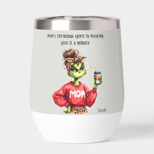 Grappige Kerst Grumpy Green Bont Vrouwen-Mom (Achterkant)