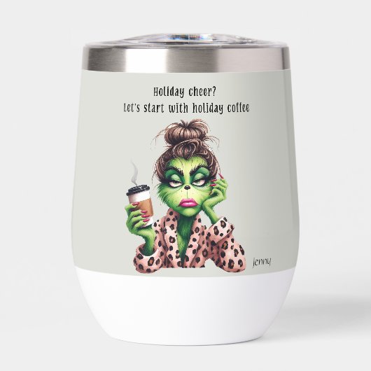 Grappige Kerst Grumpy Green Bont Vrouwen-Mom (Voorkant)
