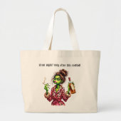 Grappige kerst Grumpy Green Furry Vrouwen Grote Tote Bag (Voorkant)