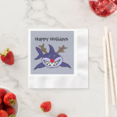 Grappige kerst haai rendieren servet (Insitu)