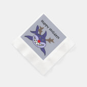 Grappige kerst haai rendieren servet (Hoek)
