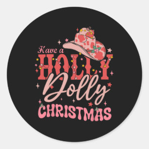 Grappige kerst hebben een Holly Christmas Jolly Co Ronde Sticker
